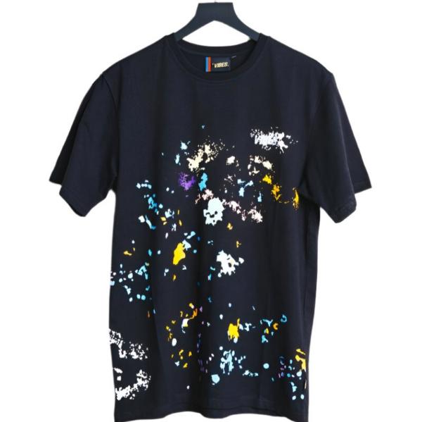 VIBES Black Splatter T-Shirt Large