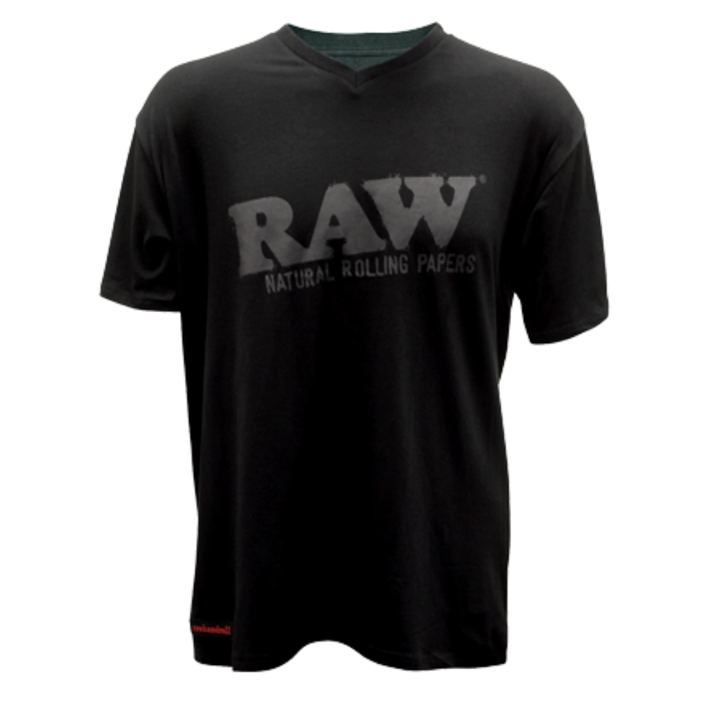 RAW Modal Short Sleeve Black V-Neck T-Shirt