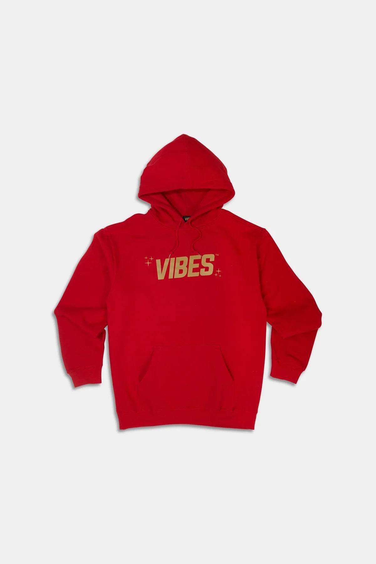 VIBES Red With Gold Logo Hoodie 2X-Large