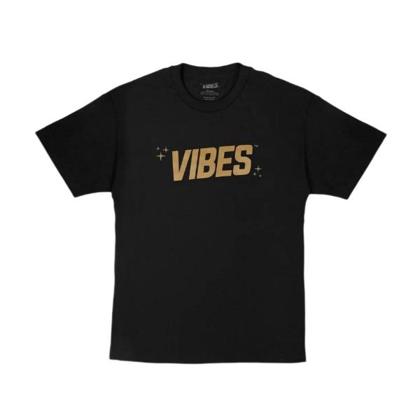 VIBES Black With Gold Logo T-Shirt X-Large