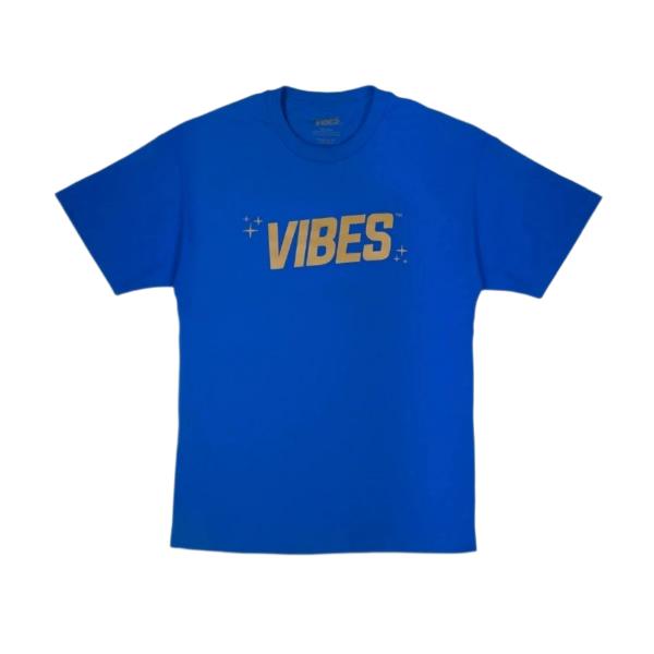 VIBES Blue With Gold Logo T-Shirt Small