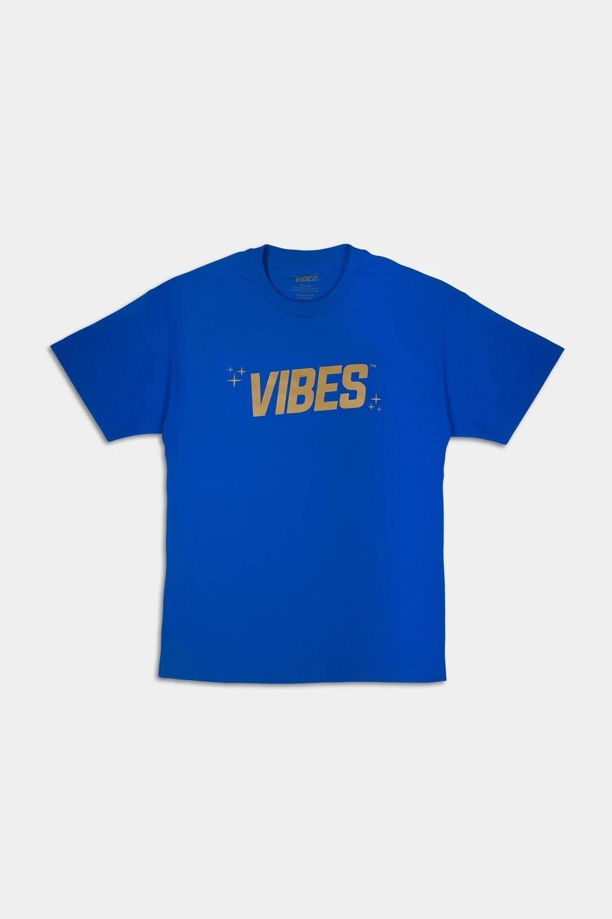 VIBES Blue With Gold Logo T-Shirt Medium