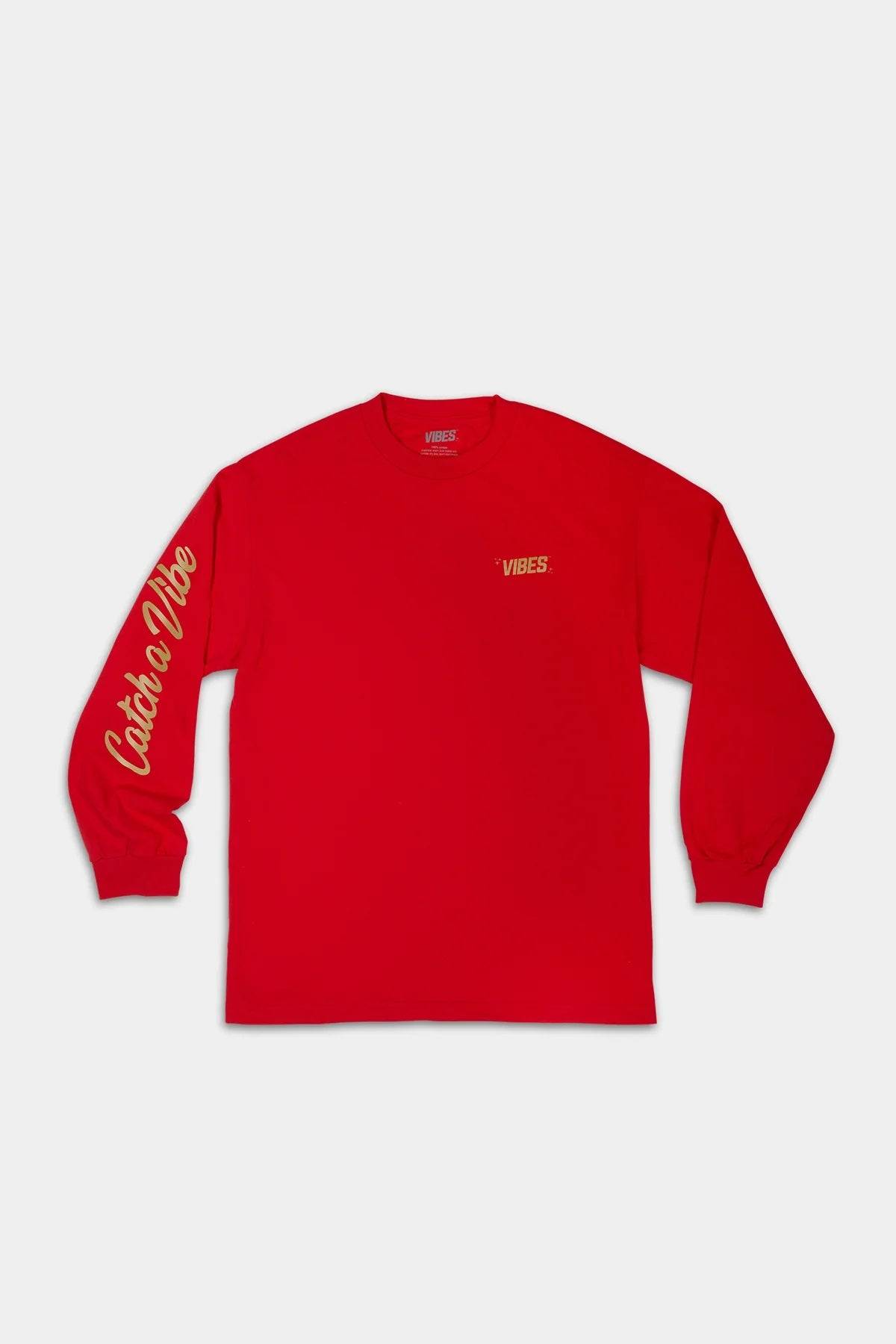 VIBES Red Catch A Vibe Long Sleeve Shirt 2X-Large