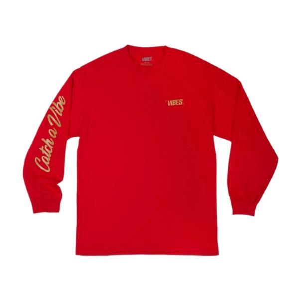 VIBES Red Catch A Vibe Long Sleeve Shirt 2X-Large