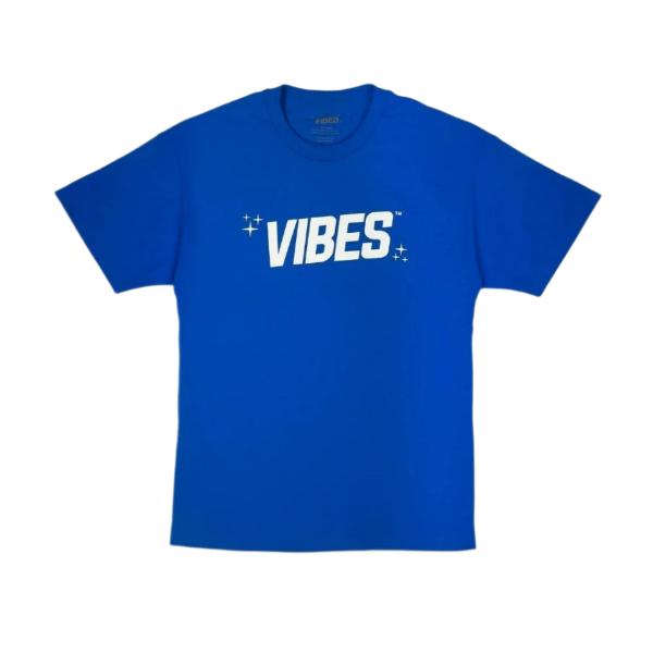 VIBES Blue With White Logo T-Shirt Medium