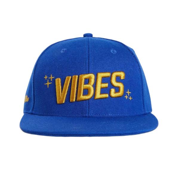 VIBES Blue Snap Back Hat With Gold Logo