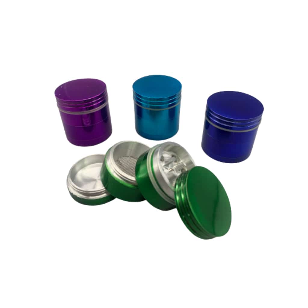 Aluminum Colored Grinder 4pc - 32mm - Smoke Shop Wholesale. Done Right.