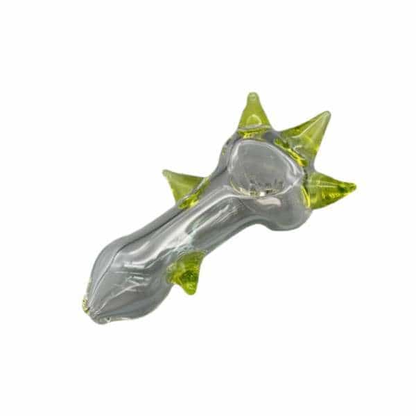 Crush - Green Slime Bone Spiked Glass Hand Pipe - Smoke Shop Wholesale. Done Right.