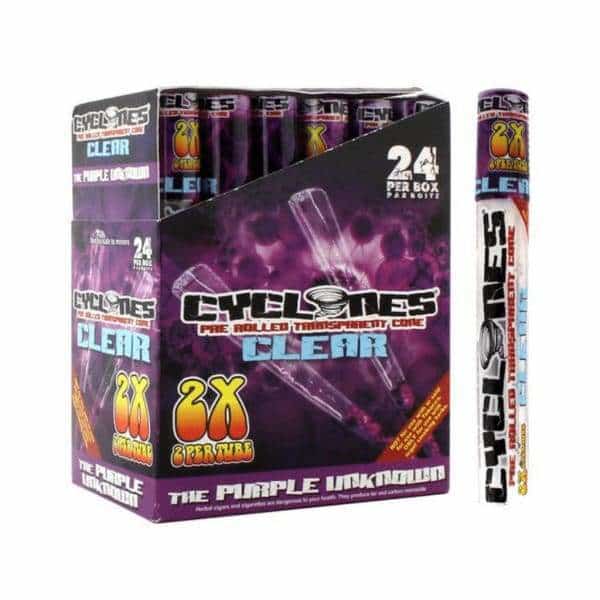 Cyclone Clear Purple Unknown Cones - Smoke Shop Wholesale. Done Right.