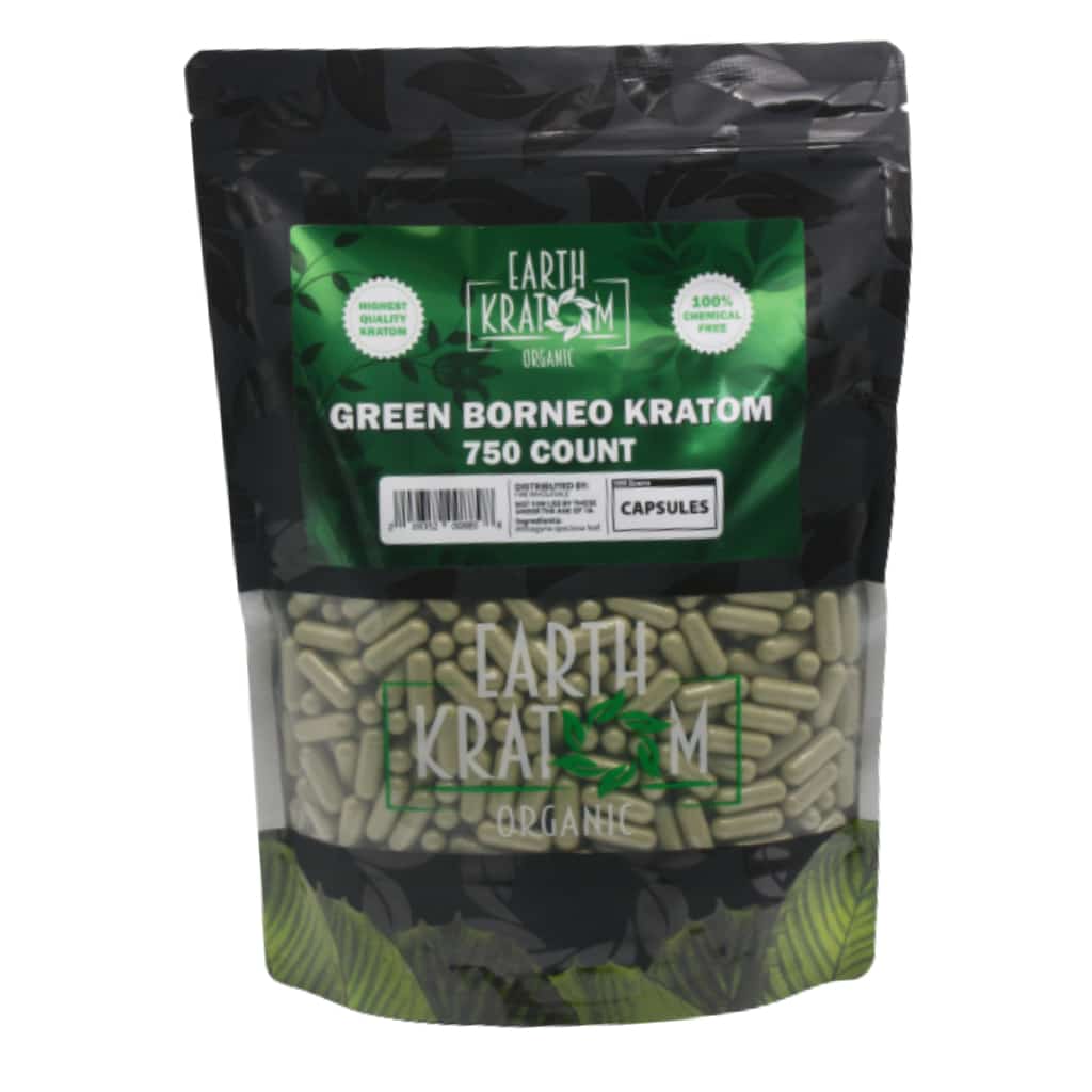 Earth Kratom Green Borneo - 750ct Kratom Capsules - Smoke Shop Wholesale. Done Right.