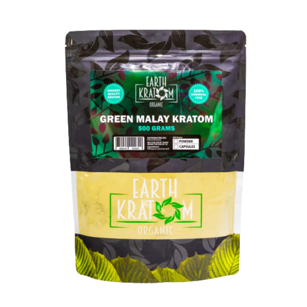 Earth Kratom Green Malay - 500g Kratom Powder - Smoke Shop Wholesale. Done Right.