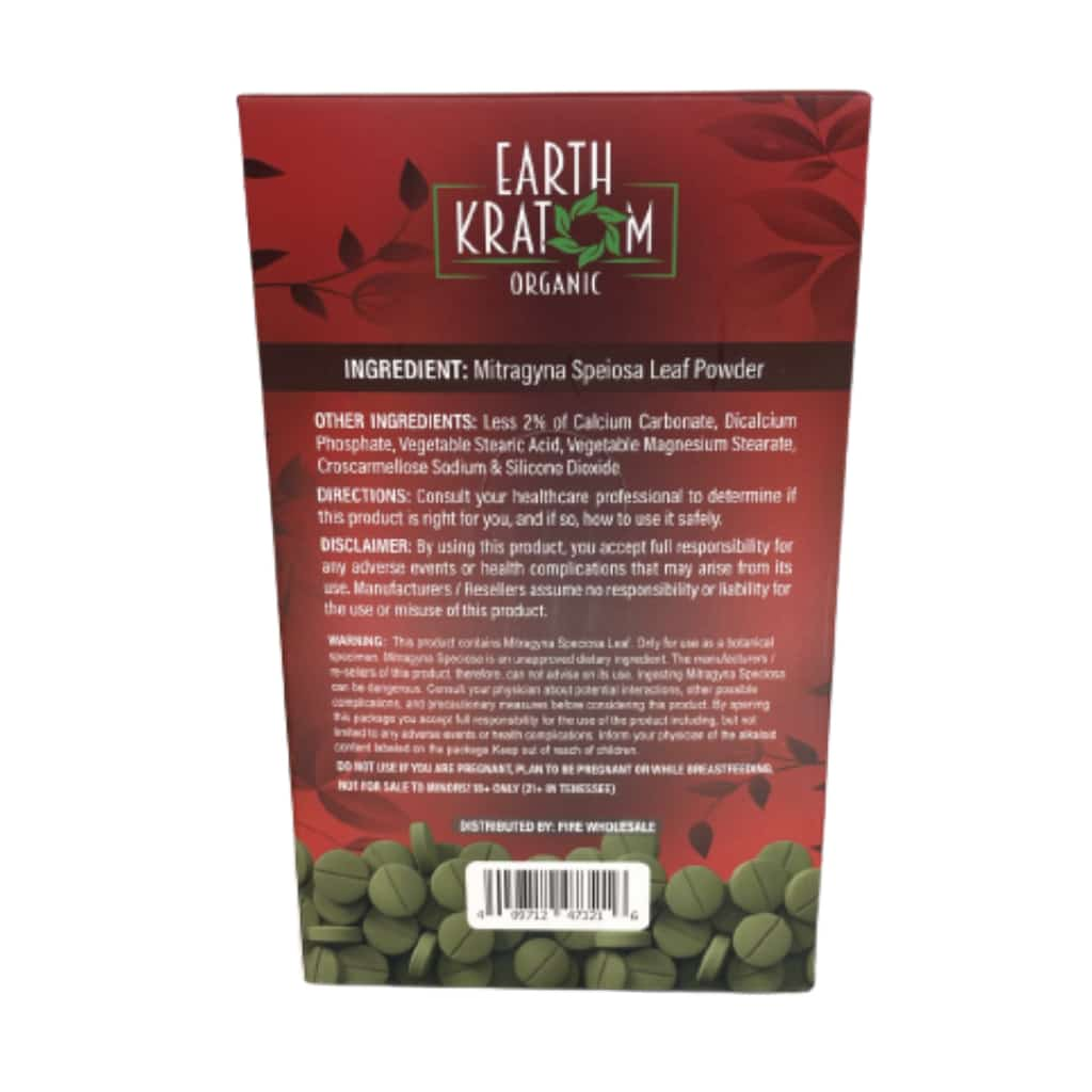 Earth Kratom Red Maeng Da Tablets - 100ct 6 ct Display - Smoke Shop Wholesale. Done Right.