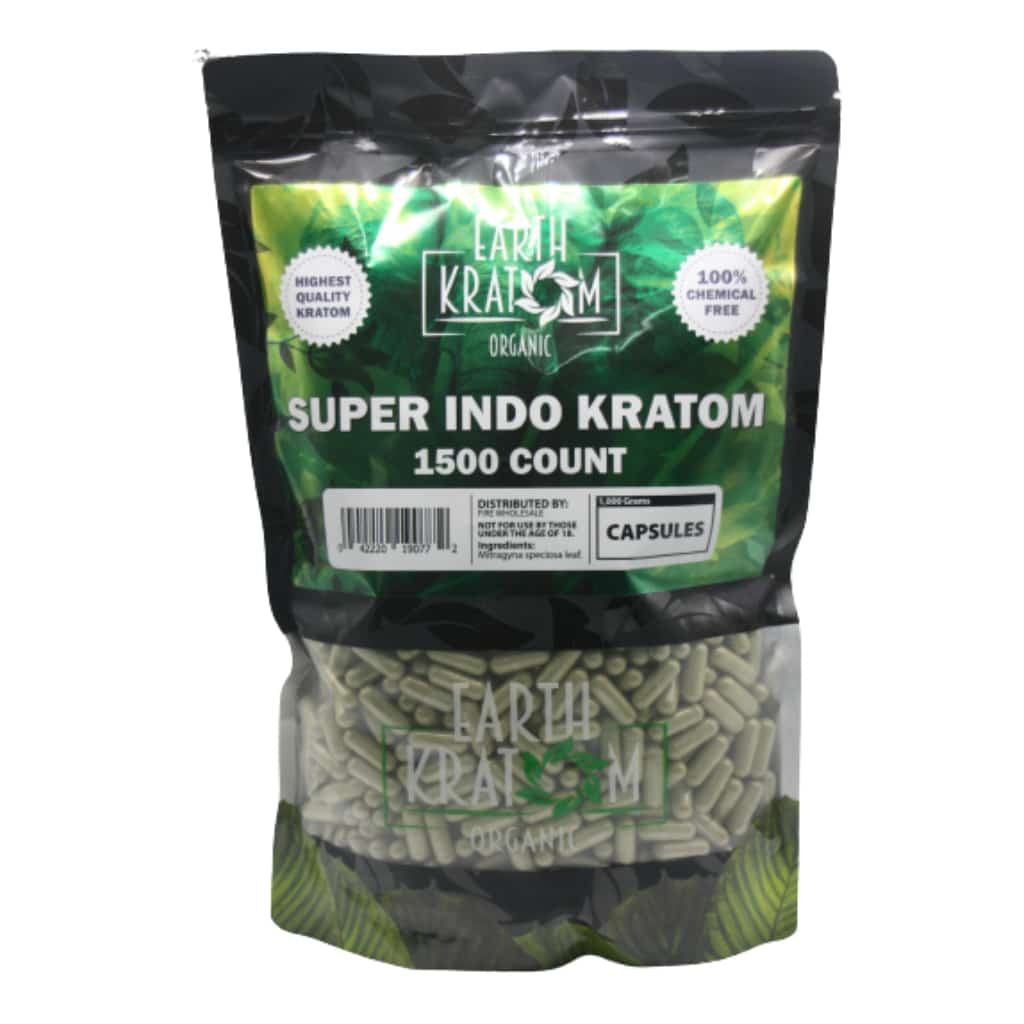 Earth Kratom Super Indo - 1500ct Kratom Capsules - Smoke Shop Wholesale. Done Right.