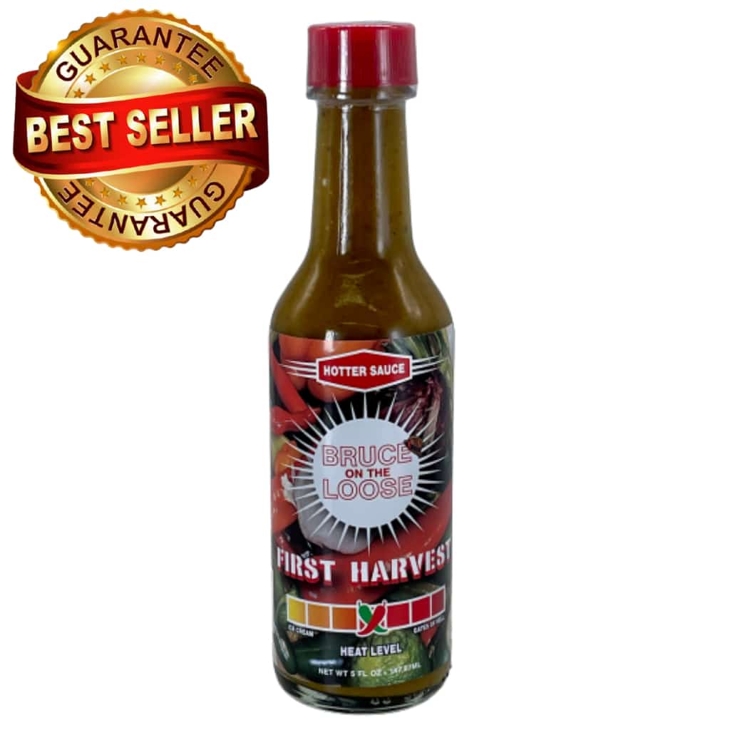 First Harvest Hot Sauce by Bruce On The Loose - Smoke Shop Wholesale. Done Right.