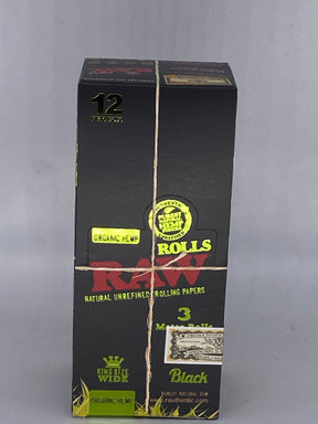 RAW Black Organic King Size Wide Rolls 12 Ct Box