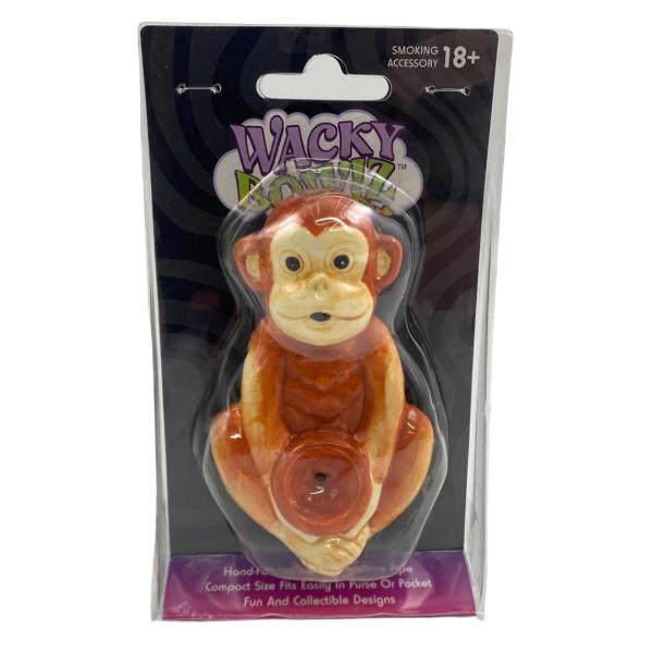 WACKY BOWLZ CERAMIC MONKEY PIPE (CLAM SHELL PACKAGING)