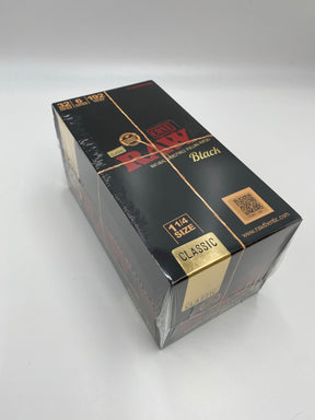 RAW CLASSIC BLACK 1 1/4 CONES 6PK 32CT BOX