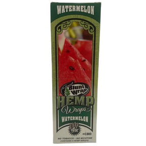 BLUNT WRAP HEMP WRAP WATERMELON W/ TIP & CBD 15 CT BOX 4 WRAPS PER PK