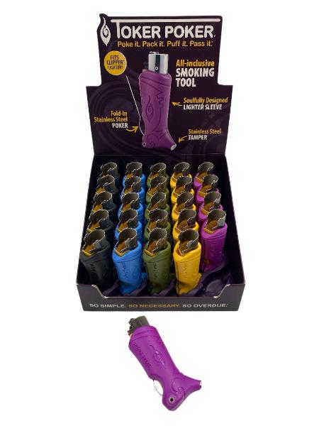 TOKER POKER FOR CLIPPER LIGHTERS ASSORTED COLORS 25 CT DISPLAY