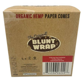 BLUNT WRAP BRAND PAPER CONES ORGANIC HEMP K/S 30 CT BOX 3 CONES PER PK