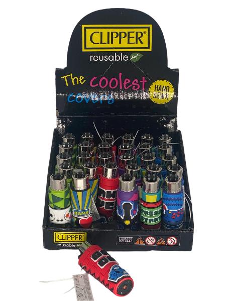 CLIPPER POP COVER GAMES  LIGHTER 30 CT DISPLAY