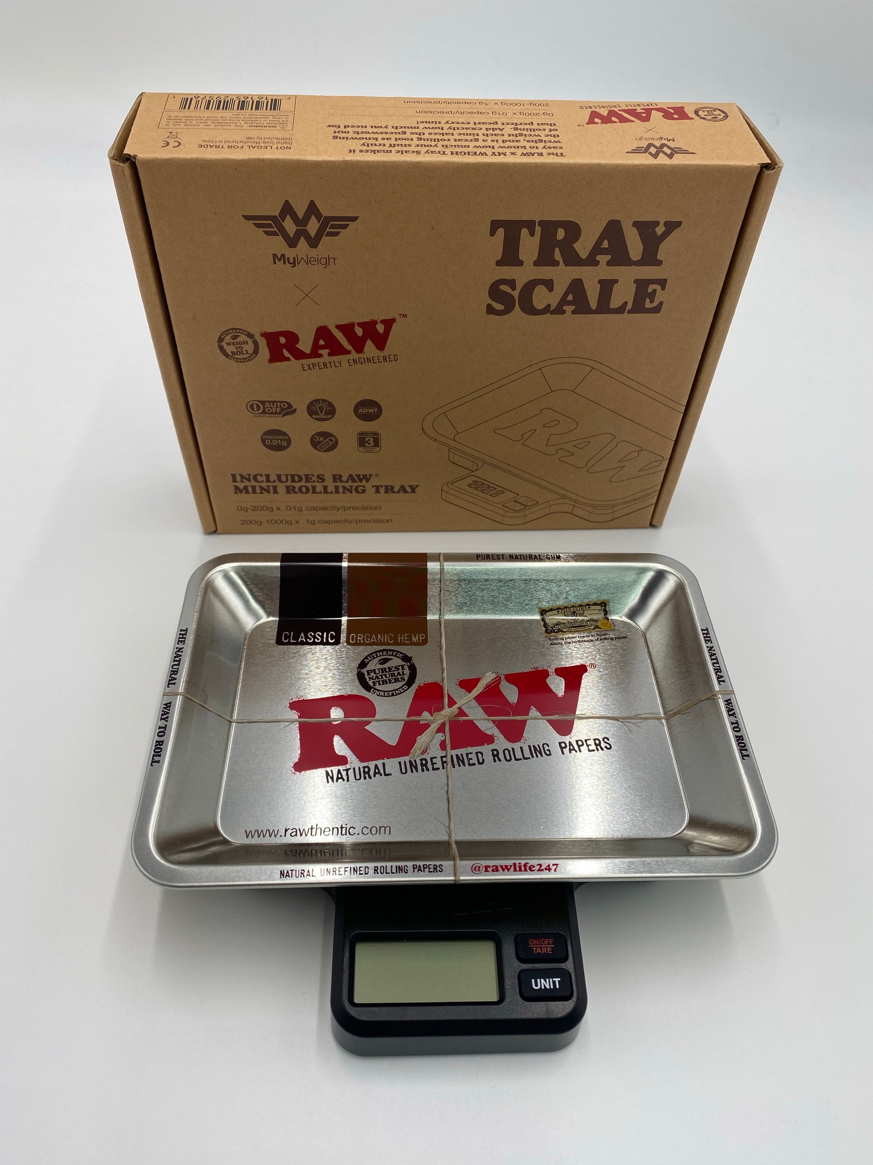 MY WEIGH X RAW TRAY SCALE ( INCLUDES RAW MINI ROLLING TRAY)