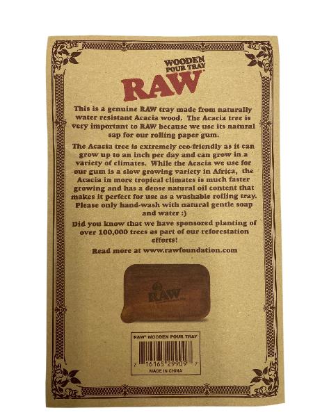 RAW ROLLING TRAY WOOD WITH POUR SPOUT