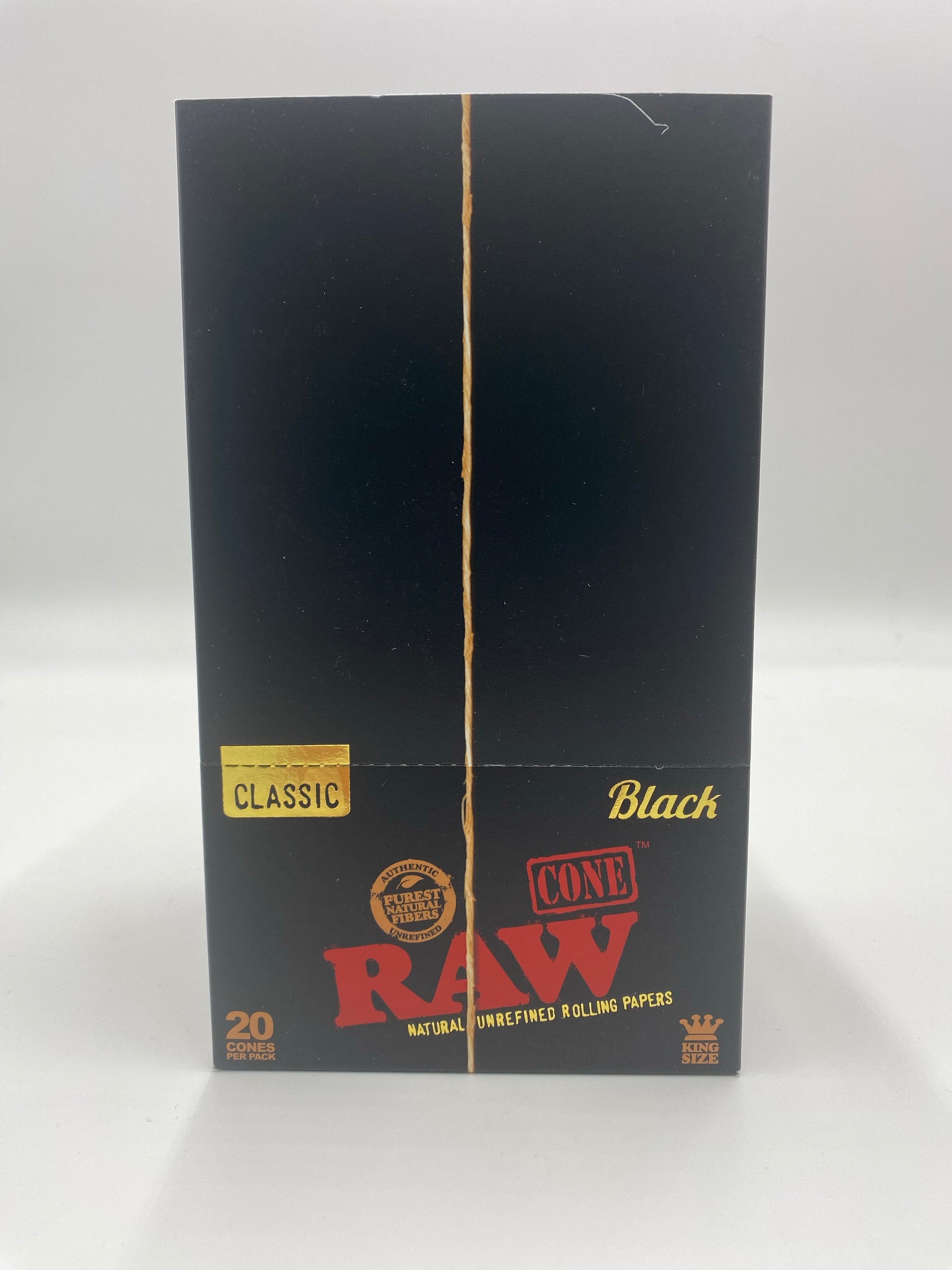 RAW CLASSIC BLACK KING SIZE (109MM X 26MM) CONES 20PK 12 CT BOX