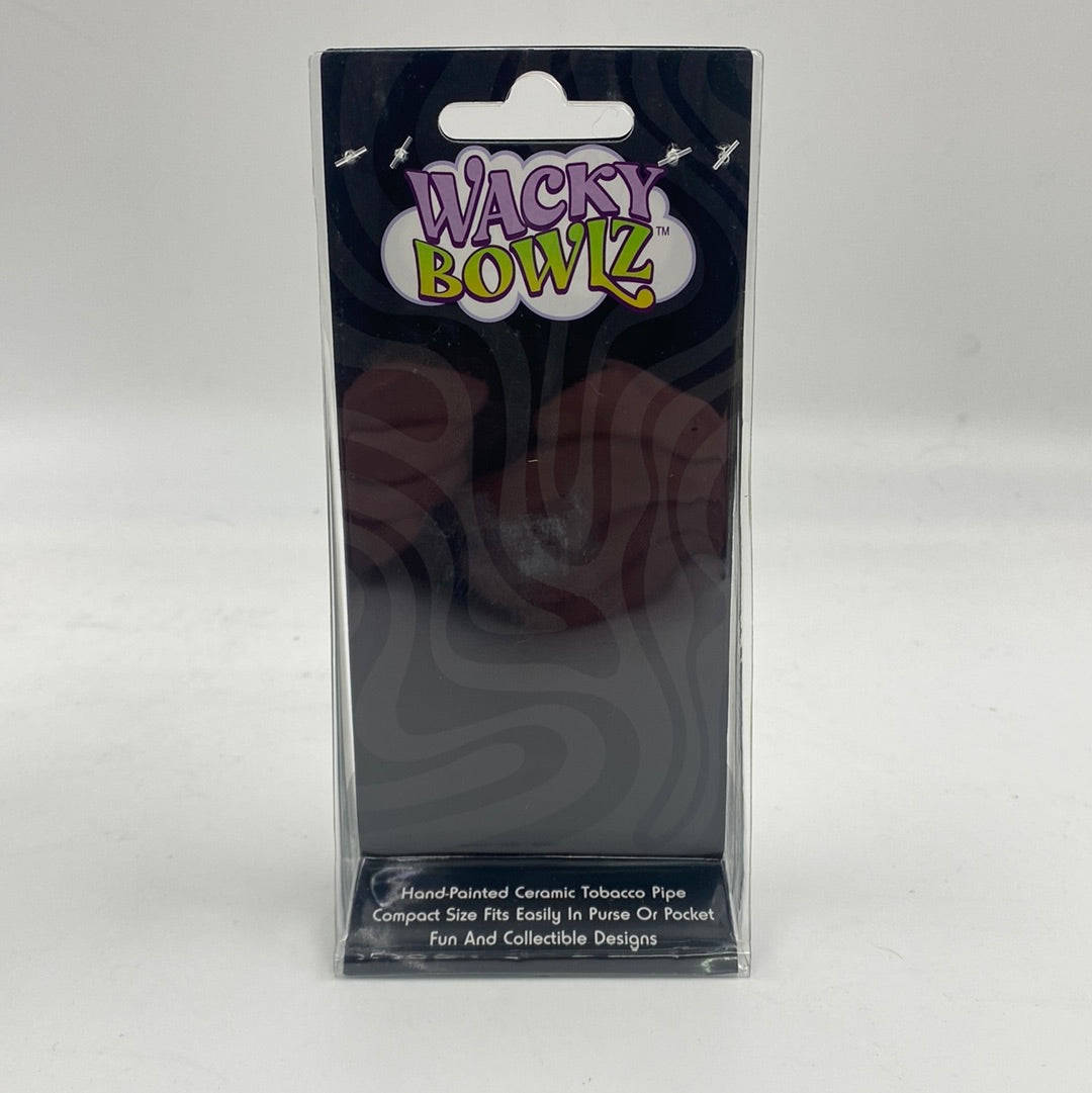 WACKY BOWLZ CERAMIC SKULL PIPE (CLAM SHELL PACKAGING)