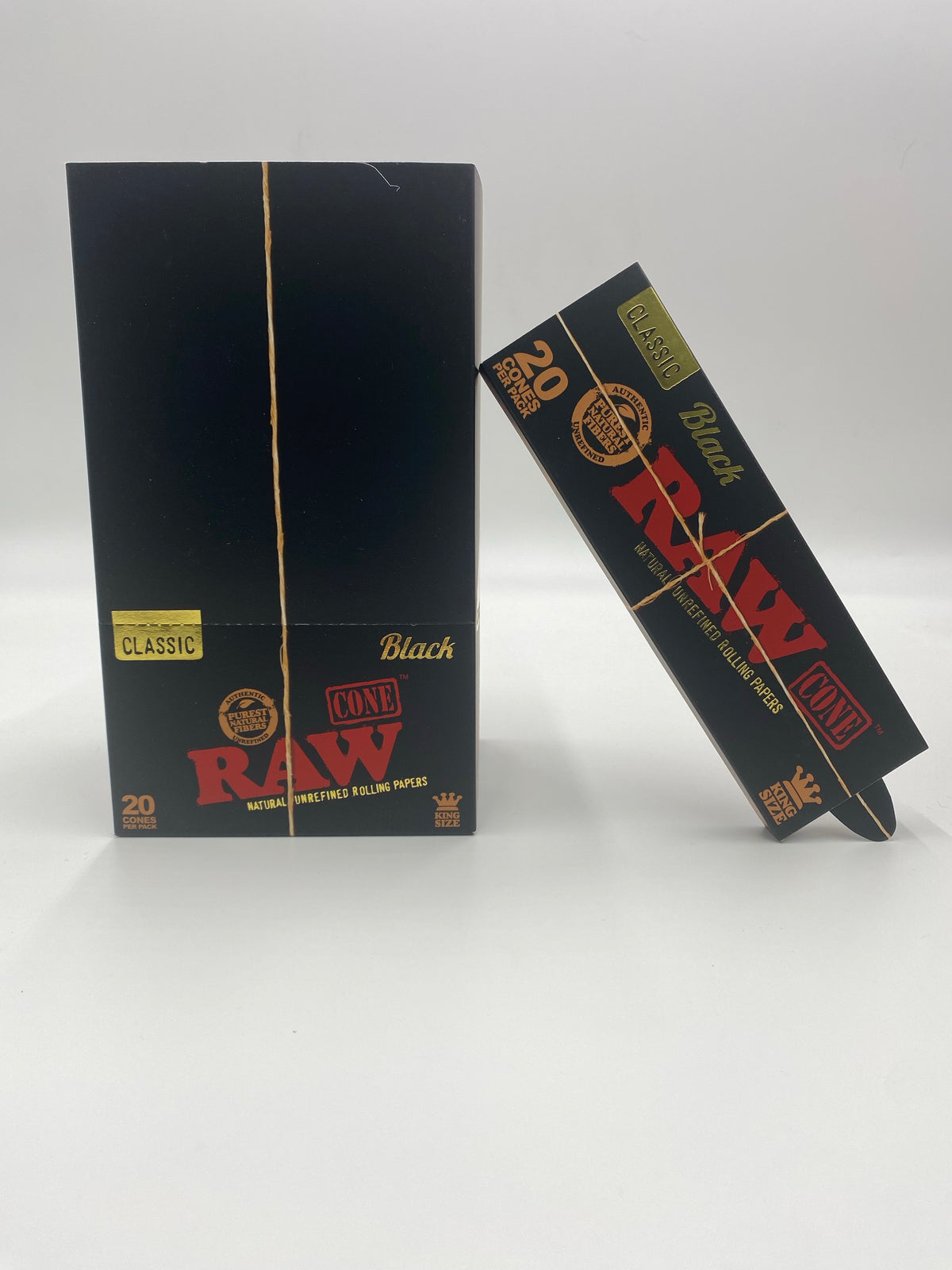 RAW CLASSIC BLACK KING SIZE (109MM X 26MM) CONES 20PK 12 CT BOX