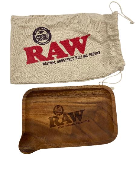 RAW ROLLING TRAY WOOD WITH POUR SPOUT