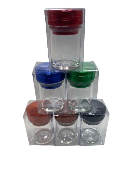 GRINDER JARS 6PK ANODIZED ALUMINUM GRINDER W/ GLASS JAR