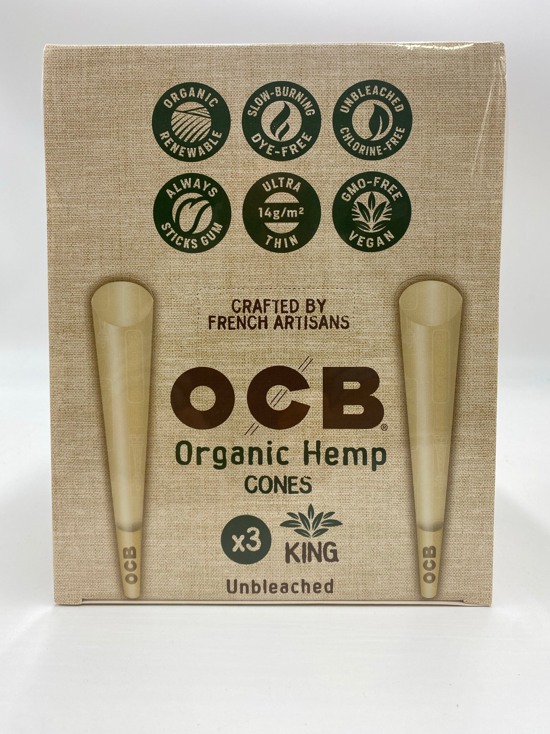 OCB Organic Hemp King Slim + Tips — OCB Rolling Papers