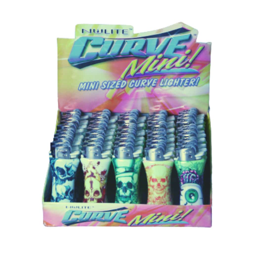 Mini Curve Clip Skull Lighters - Smoke Shop Wholesale. Done Right.