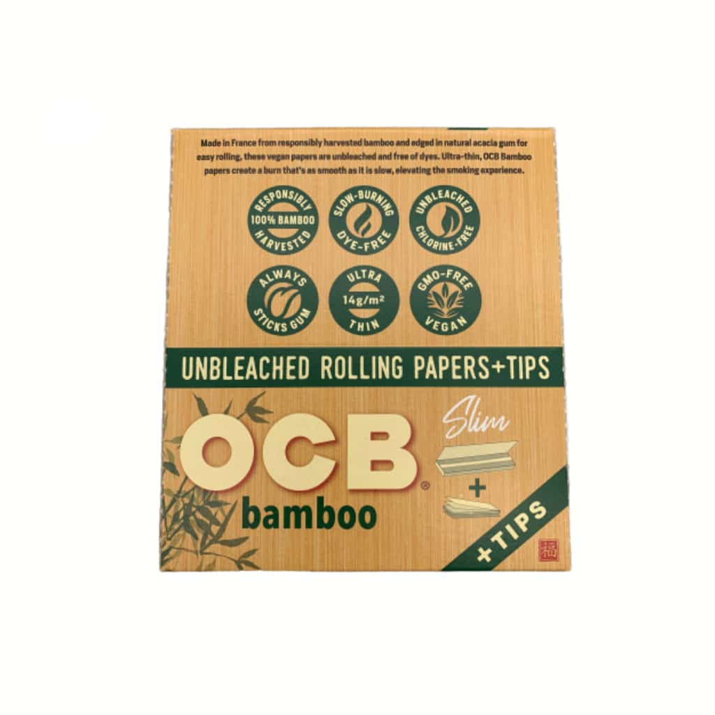 OCB Slim Bamboo Rolling Paper + Tips - Smoke Shop Wholesale. Done Right.