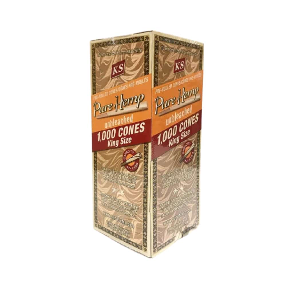Pure Hemp Unbleached King Size Cones - 1000ct - Smoke Shop Wholesale. Done Right.