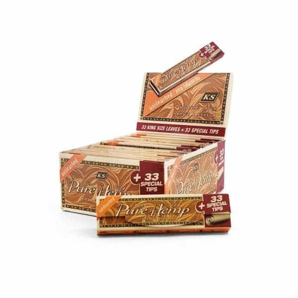 Pure Hemp Unbleached King Size Tips Rolling Papers - Smoke Shop Wholesale. Done Right.