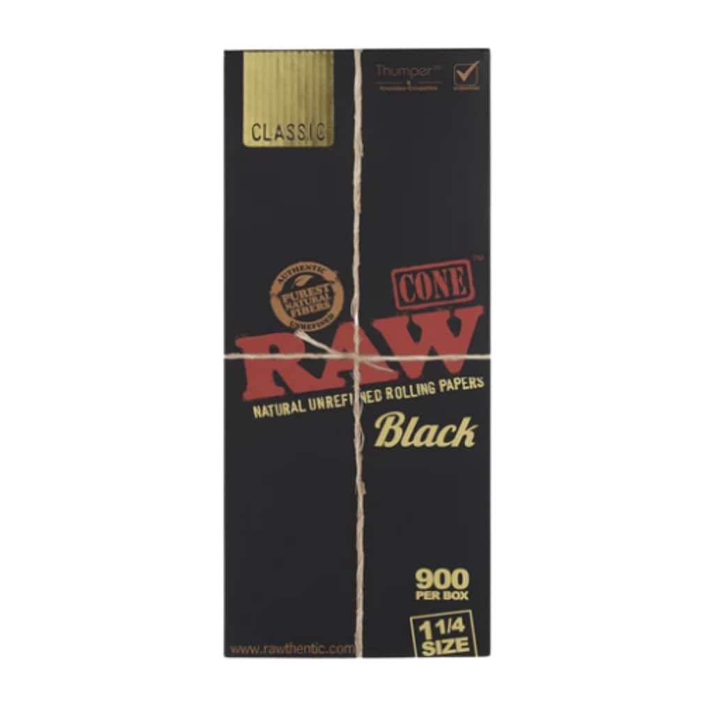 RAW Black 1 1/4 Cones - 900ct - Smoke Shop Wholesale. Done Right.
