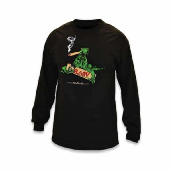 RAW Men’s Long Sleeve Black Tee - Smoke Shop Wholesale. Done Right.