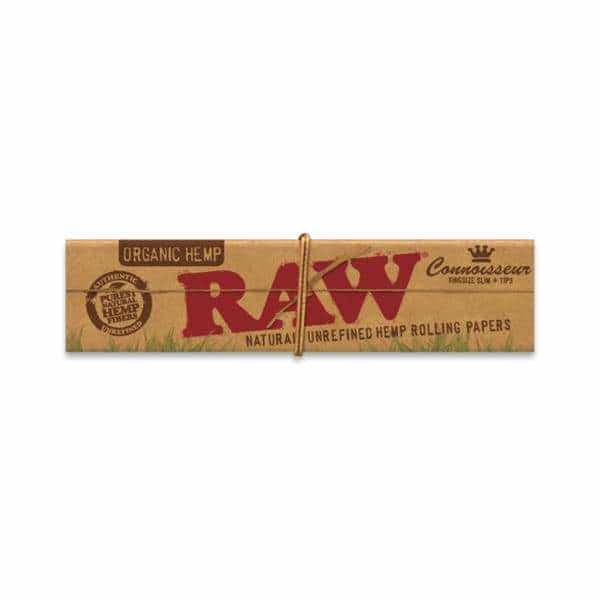 RAW Organic Hemp Connoisseur Kingsize Slim + Tips - Smoke Shop Wholesale. Done Right.