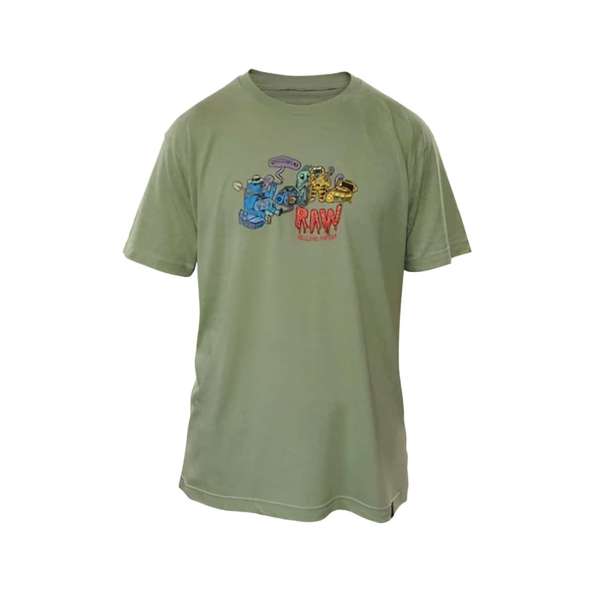 RAW x Ghostshrimp Men’s Green T-Shirt - Smoke Shop Wholesale. Done Right.
