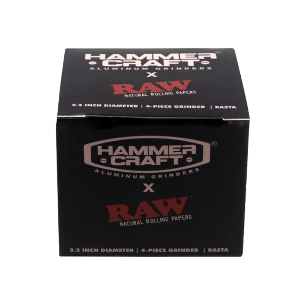 RAW x Hammercraft 4pc Black Grinder - Smoke Shop Wholesale. Done Right.