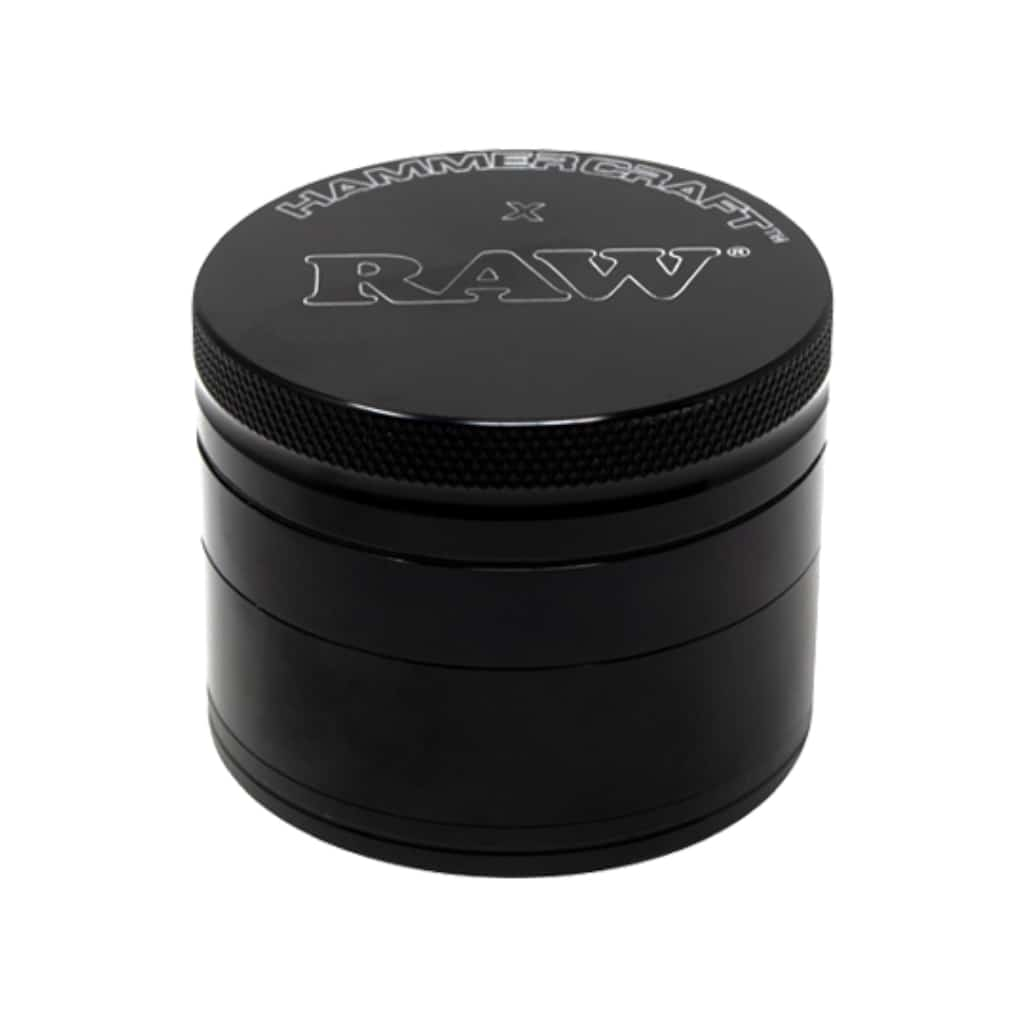 RAW x Hammercraft 4pc Black Grinder - Smoke Shop Wholesale. Done Right.