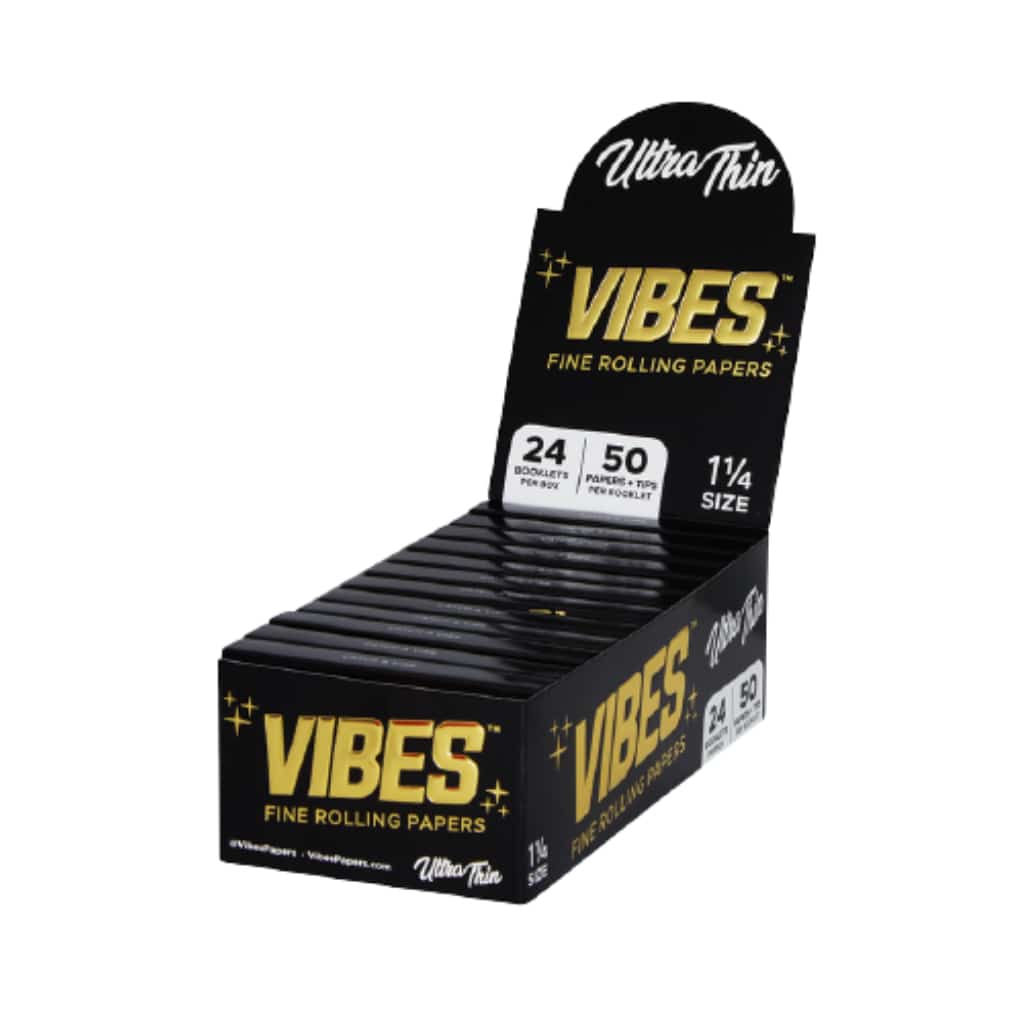 Vibes 1 1/4 With Tips Ultra Thin Rolling Paper - Smoke Shop Wholesale. Done Right.